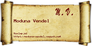 Moduna Vendel névjegykártya